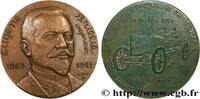 FRANCE Médaille, Eugène Brillié et la voiture Gobron-Bril AUTOMOBILES ET VOITURES - PILOTES ET INVENTIONS Monnaie de Paris 1974 (67,5mm, 179,14g, 12h) -