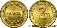 FRANCE 2 francs France PROVISIONAL GOVERNEMENT OF THE FRENCH REPUBLIC 1944 (27mm, 8,04g, 6h) -