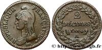 FRANCE 2 décimes Dupré DIRECTOIRE Paris 1796 (31mm, 20,27g, 6h) -