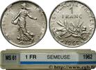 FRANCE 1 franc Semeuse, nickel V REPUBLIC Paris 1962 (24mm, 5,98g, 6h) -
