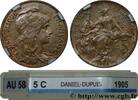 FRANCE 5 centimes Daniel-Dupuis III REPUBLIC 1905 (25mm, 5g, 6h) -