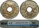 FRANCE 5 centimes Lindauer, petit module III REPUBLIC Paris 1921 (17mm, 2g, 6h) -