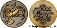 FRANCE Médaille, Fibru-fisch BELGIQUE 1973 (60mm, 89,67g, 12h) -