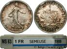 FRANCE 1 franc Semeuse III REPUBLIC Paris 1908 (23mm, 5g, 6h) -