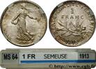 FRANCE 1 franc Semeuse III REPUBLIC Paris 1913 (23mm, 5g, 6h) -