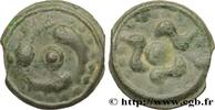 FRANCE Potin aux trois poissons GALLIA BELGICA - LINGONES (Area of Langres) c.80-50 AC. (18mm, 4,15g, h) -