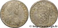 FRANCE Demi-écu, portrait à la mèche longue LOUIS XIV THE SUN KING Dijon 1647 (32mm, 13,36g, 6h) -