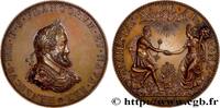 FRANCE Médaille, Henri IV et Marie de Médicis, refrappe HENRI IV LE GRAND Monnaie de Paris 1972/(1604) (56,5mm, 90,2g, 12h) -