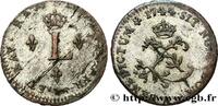FRANCE Double sol de billon LOUIS XV THE BELOVED Paris 1744 (22mm, 2,22g, 6h) -