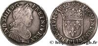 FRANCE Quart d'écu, portait à la mèche longue LOUIS XIV THE SUN KING Bayonne 1650 (27mm, 6,72g, 6h) -