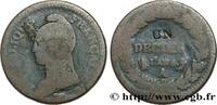 FRANCE Un décime Dupré, modification du 2 décimes DIRECTOIRE Paris 1796 (31mm, 19,92g, 6h) -