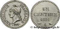 FRANCE Un centime Dupré, IIe République, nickelée II REPUBLIC Paris 1851 (18mm, 2g, 6h) -