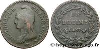 FRANCE Un décime Dupré, grand module DIRECTOIRE Paris 1799 (32,85mm, 20,15g, 8h) -