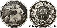 SWITZERLAND 1/2 Franc Helvetia SWITZERLAND Paris 1850 (18mm, 2,36g, 12h) -