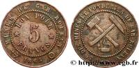 FRANCE Bon pour 5 francs, Mines de Gar-Rouban (Algérie) LES MINES ET FORGES 1865 (32mm, 10,46g, 12h) -