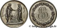 FRANCE Médaille de mariage, Couple antique AMOUR ET MARIAGE 1882 (34,5mm, 17,85g, 12h) -
