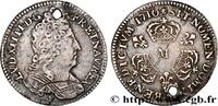 FRANCE Dixième d'écu aux trois couronnes LOUIS XIV THE SUN KING Toulouse 1710 (22,5mm, 2,89g, 6h) -