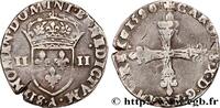 FRANCE Quart d'écu, croix de face CHARLES X, CARDINAL OF BOURBON Paris 1590 (28mm, 8,55g, 7h) -