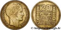 FRANCE Essai de 20 francs Turin en bronze-aluminium III REPUBLIC Paris 1929 (34,98mm, 17,80g, 6h) -