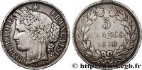 FRANCE 5 francs Cérès, sans légende GOUVERNEMENT DE LA DÉFENSE NATIONALE Bordeaux 1870 (37mm, 24,62g, 6h) -