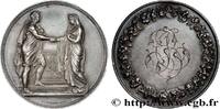 FRANCE Médaille de mariage, Couple antique AMOUR ET MARIAGE 1879 (41,5mm, 31,54g, 12h) -