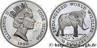 COOK ISLANDS 50 Dollars Proof - Nature en danger : éléphant COOK ISLANDS 1990 (38,5mm, 19,22g, 12h) -