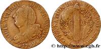 FRANCE 6 deniers dit au faisceau, type FRANÇOIS LOUIS XVI Marseille 1792 (24,5mm, 5,63g, 6h) -