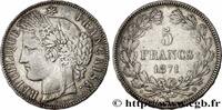 FRANCE 5 francs Cérès, sans légende GOUVERNEMENT DE LA DÉFENSE NATIONALE Bordeaux 1871 (37mm, 25,03g, 6h) -