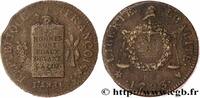 FRANCE 2 sols dit à la table de loi THE CONVENTION Strasbourg 1793 (34mm, 22,06g, 6h) -