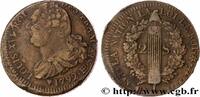 FRANCE 2 sols dit au faisceau, type FRANÇAIS LOUIS XVI Strasbourg 1792 (34mm, 23,22g, 6h) -