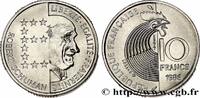 FRANCE Essai de 10 francs Robert Schuman V REPUBLIC Pessac 1986 (21mm, 6,50g, 6h) -