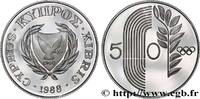 CYPRUS 50 Cents Proof Jeux Olympiques de Séoul CYPRUS 1988 (32,31mm, 14,14g, 12h) -