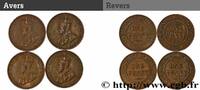 AUSTRALIA Lot de 4 x 1 Penny Georges V AUSTRALIA n.d. (25mm, 9,40g, 12h) -