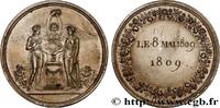 FRANCE Médaille de Mariage, Paix de Lunéville (1801) AMOUR ET MARIAGE 1809 (41,5mm, 35,27g, 12h) -