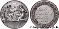 FRANCE Médaille de mariage, Evangile de St Mathieu AMOUR ET MARIAGE 1842 (39mm, 24,86g, 12h) -