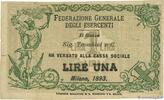 ITALY 1 Lire ITALY 1 Lire 1893 VG -