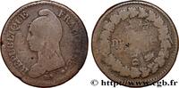 FRANCE Un décime Dupré, grand module, refrappage du 2 d DIRECTOIRE Nantes 1797 (32mm, 19,13g, 6h) -