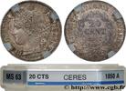FRANCE 20 centimes Cérès, IIe République II REPUBLIC Paris 1850 (15,08mm, 0,99g, 6h) -