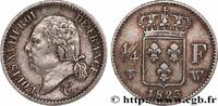 FRANCE 1/4 franc Louis XVIII LOUIS XVIII Lille 1823 (15,02mm, 1,27g, 6h) -