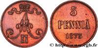 FINLAND 5 Pennia Tsar Alexandre III FINLAND 1873 (25mm, 6,41g, 12h) -