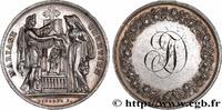 FRANCE Médaille, Mariage chrétien AMOUR ET MARIAGE 1858 (30mm, 12,89g, 12h) -
