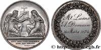 FRANCE Médaille de mariage, Evangile de St Mathieu AMOUR ET MARIAGE 1874 (31,5mm, 11,49g, 12h) -