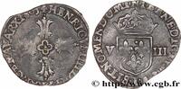 FRANCE Huitième d'écu, croix feuillue de face HENRY IV Bayonne 1605 (25mm, 4,71g, 9h) -