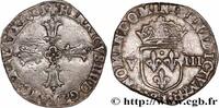 FRANCE Huitième d'écu, croix feuillue de face HENRY IV Bayonne 1605 (25mm, 4,81g, 3h) -