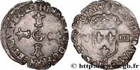 FRANCE Huitième d'écu, croix feuillue de face HENRY IV Montpellier 1604 (27mm, 4,60g, 1h) -