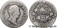 FRANCE Quart (de franc) Napoléon Empereur, Calendrier gré PREMIER EMPIRE / FIRST FRENCH EMPIRE Bayonne 1806 (15,18mm, 1,19g, 6h) -