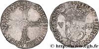 FRANCE Huitième d'écu, croix feuillue de face HENRY IV Rennes 1607 (24mm, 4,76g, 9h) -