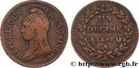 FRANCE Un décime Dupré, grand module DIRECTOIRE Paris 1799 (31,7mm, 18,25g, 6h) -
