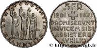 SWITZERLAND 5 Francs 650e anniversaire de la confédération SWITZERLAND Berne 1941 (31mm, 15g, 6h) -