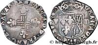 FRANCE Huitième d'écu de Navarre HENRY IV Saint-Palais 1605 (22,5mm, 4,68g, 11h) -